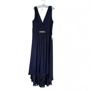 Eliza  J high/low wrap look embellished chiffon dress sz 18